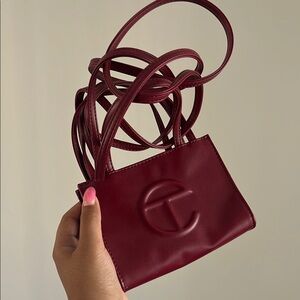 Telfar Oxblood Small Bag with Embossed Logo